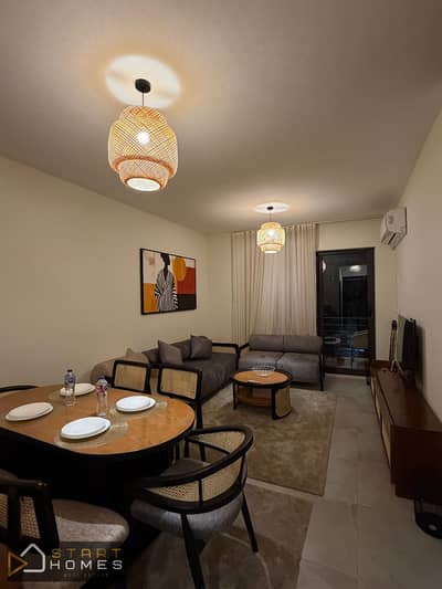 Fully air-conditioned 3-bedroom apartment (180 sqm) for rent, furnished, in Madinaty (B8); centrally located near amenities.