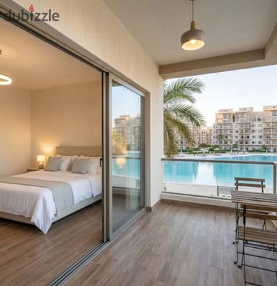 Finished chalet 3 rooms, lagoon view, for sale in Lagoons El Alamein, North Coast