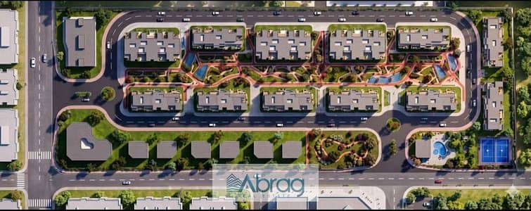 Apartment for sale in Sky View Sheikh Zayed with an open view of Al Rabwa