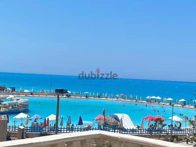 شاليه للايجار قريه اللوتس الساحل الشمالي اول صف بحر