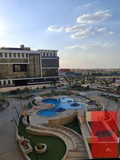 Fully furnished duplex apartment ready for immediate occupancy in Porto New Cairo Compound, New Cairo. The apartment spans 143 square meters and featu