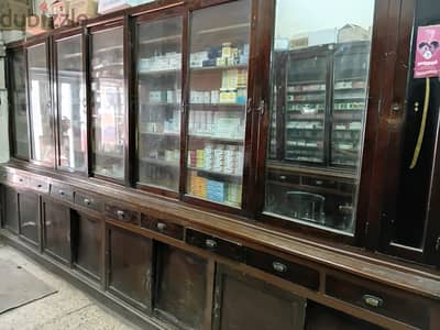 ٢ دولاب صيدلية خشب طبيعي أصلي للبيع