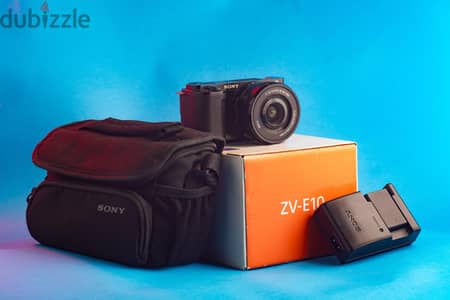 Sony Zve-10 Camera with Kit lens + Extra Battery + Charger + Bag