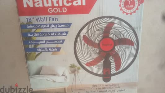 مروحة حائط ناتيوكال جولد 18 بوصة جديدة بالكرتون