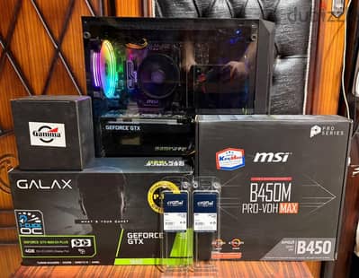 للبيع كمبيوتر للألعاب ١٦ جيجا رام ddr4 و معالج amd ٥ ٥٥٠٠ و كارت شاشة