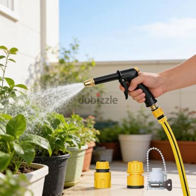 خرطوم 5 متر ومسدس ضغط عالي لغسيل السجاد والسيارات