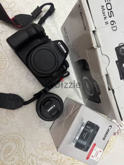 Camera canon 6d mark 2 with lens 50 Stm f 1.8 like new