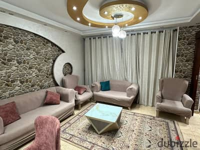 شقة مفروشة للإيجار في النرجس عمارات التجمع الخامس 180 متر | 3 غرف + ليفنج | مكيفة بالكامل | أول علوي | أسانسير