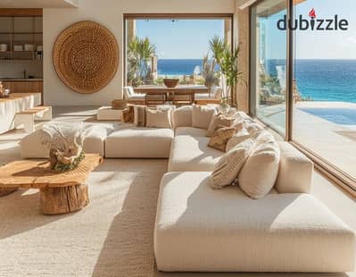 Fully finished chalet with air conditioning, overlooking the sea, and offering premium amenities at the best price for sale in Ras El Hekma, North Coa
