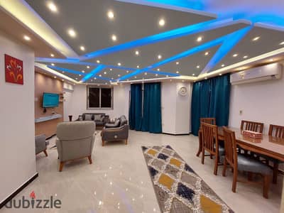 Furnished, air-conditioned hotel-style apartment next to City Stars, available for daily and monthly rent for families. Excellent location in Nasr Cit