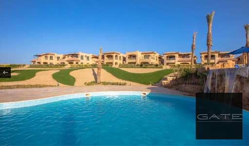 Resale | Fully furnished twin house for sale in La Vista Topaz – Ain Sokhna. Prime location facing the swimming pool, third row from the sea.