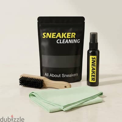 طقم منظف الأحذية والكوتشيات المتكامل (فرشاة + رغوة + فوطة)