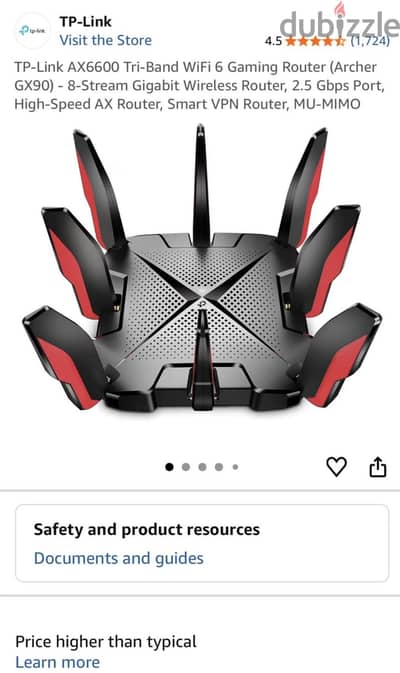 TP-Link Archer GX90 AX6600 Tri-Band Wi-Fi 6 Gaming Router