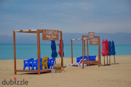 Fully Finished Chalet for Sale with Immediate Delivery at La Sirena Palm Beach, featuring one of the most beautiful beaches in Ain Sokhna. Enjoy a stu