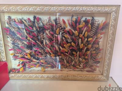 لوحة ديكور زهور طبيعية مجففة (Vintage)