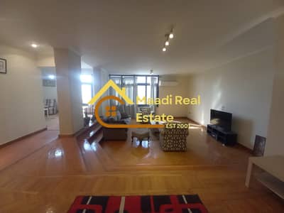 Furnished hotel apartment for rent in Sarayat Al Maadi, upscale and quiet location, ready to move in.