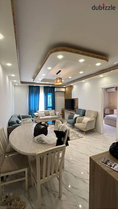 Furnished hotel apartment for rent in Al Rehab, prime location