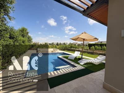 شاليه ارضي بجاردن للايجار بسعر مميز هاسيندا باي برايفت بول اول صف جولف بحري صريح/ Hacienda bay north Coast