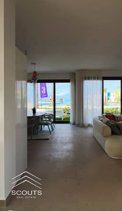 بأقل سعر بعد الخصم شاليه للبيع Sea view استلام قريب متشطب بالتكيفات ف كالي كوست راس الحكمه الساحل الشمالي Cali coast North coast بجوار دايركشن وايت