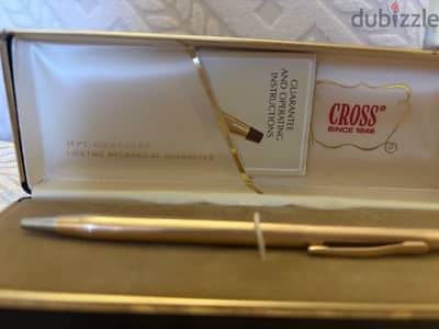 قلم جاف cross 14 kt gold filled