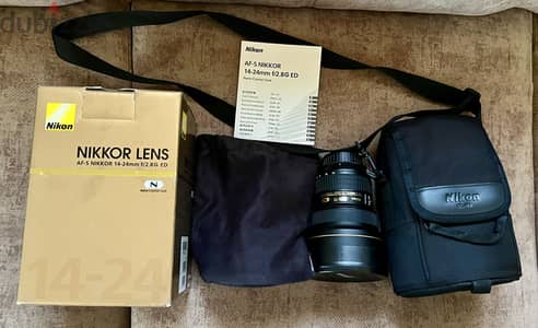 عدسة نيكون الاحترافية Nikon AF-S NIKKOR 14-24mm f/2.8G (بكل مشتملاتها)