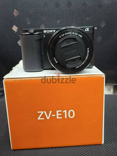 Used sony zv e10 With box  KIt lens