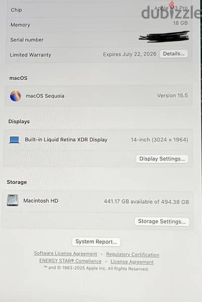 MacBook Pro M3 PRO 18GB/512 as new