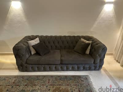 Luxury Chesterfield 3-Seater Sofa – Brown