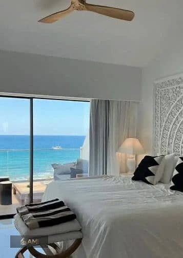شقة فندقية في الساحل الشمالي للبيع ثلاث غرف في Beach Front أبراج مدينة العلمين | بانوراما مباشرة على البحر | استلام فوري