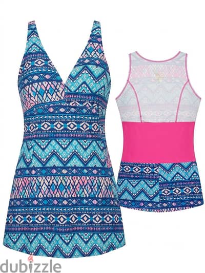 Swimsuit dress with attached short