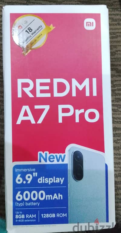 Xiaomi Redmi A7 Pro 128GB - استعمال 15 يوم فقط - حالة الزيرو - بالضمان
