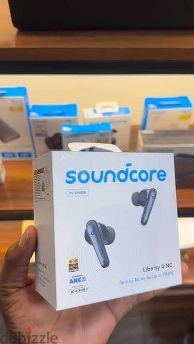 ​سماعة Anker Souncore Liberty 4 NC جديدة متبرشمة لون أسود ضمان ٦ شهور
