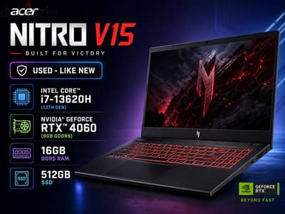 Acer Nitro V15 بحالة ممتازة