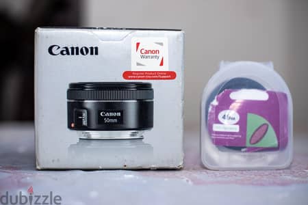 عدسه كانون 50mm1.8 stm كسر الزيرو  و فلتر nd متعدد الدرجات للبيع