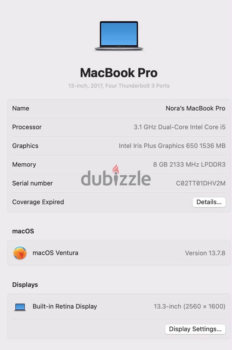 Mac Book Pro - 13 inch 2017 1