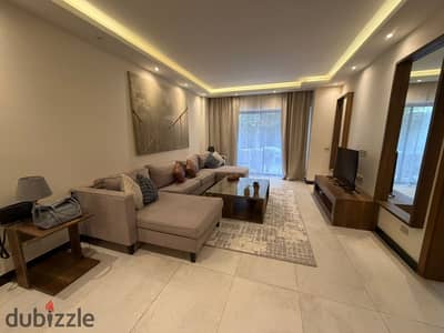 fully furnished apartment with private garden at new cairo near auc 2 master bedrooms and 2 bathrooms