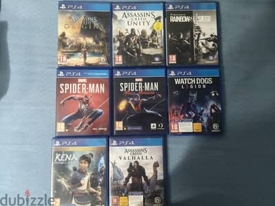 العاب ps4  مستعمله بحاله الجديده بظبط