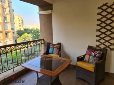 Furnished hotel apartment for rent in New Cairo, Madinaty, steps from South Park and Club, garden view 