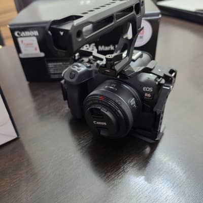 كاميرا Canon R6 mark ii مع عدسة وكيج smallrig شراء من 20 يوم بالفاتورة