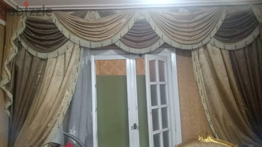 ستارة برقع قماش بنى فى ذهبى خامة حرير جودة عالية
