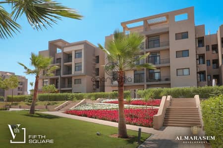 شقة للإيجار في المراسم فيفث سكوير مساحة 147 متر 3 غرف نوم دور ثاني تشمل مطبخ وتكييفات وجراج وعضوية نادي جاهزة للسكن