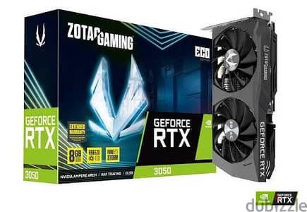 كارت شاشة ⁦⁦ZOTAC⁩⁩ ⁦⁦GAMING⁩⁩ ⁦⁦GeForce⁩⁩ ⁦⁦RTX⁩⁩ ⁦⁦3050⁩⁩ ⁦⁦ECO⁩⁩ ⁦⁦