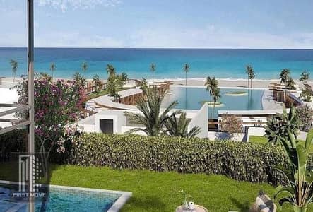 First row chalet on the beach for sale in Direction White in the best location in the North Coast with installments over 9 years immediate delivery fully finished