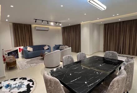 Furnished 240 sqm apartment for rent in Al Banafseg 7 Villas, First Settlement, located near the main Sadat Axis and The Waterway.