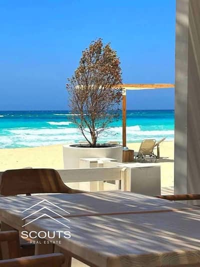 A fully furnished chalet with hotel services and air conditioning is available in Ras El Hekma, North Coast, Seazen area, next to La Vista & Water Way