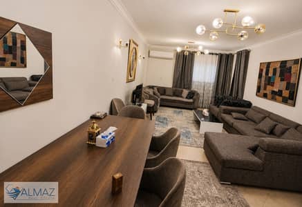 Furnished 140 sqm apartment for rent in Dar Misr Al Andalus Compound, Fifth Settlement, near South 90th Street and Mohamed Naguib Axis.