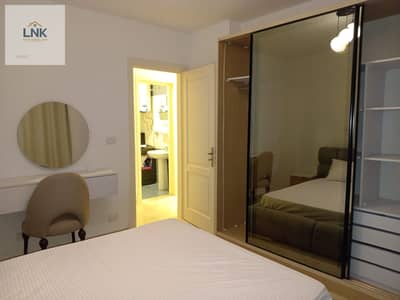 For rent furnished in my city b12 apartment with an area of 133 meters special finishing floor 5 directly in front of services 3 rooms 2 bathrooms