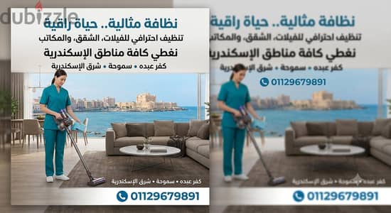 تنظيف احترافي للفيلات والشقق  والمكاتب بنغطى الاسكندرية