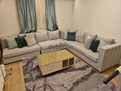كنبة حرف L و طاولة استعمال خفيف جدا جليم الاسكندرية