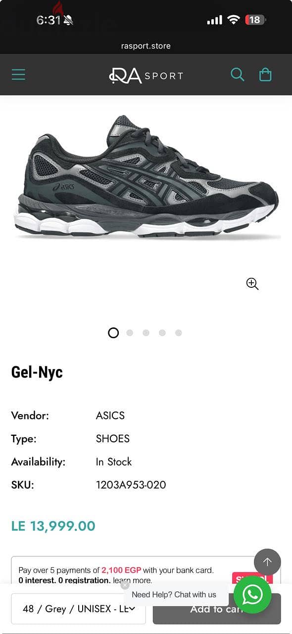 Asics Gel-Nyc sneaker size 48 4
